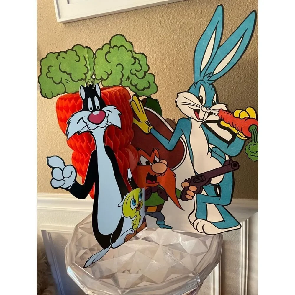 1977 Looney Tunes Carrot Honeycomb Table Centerpiece Bugs Yosemite Porky Sylvest